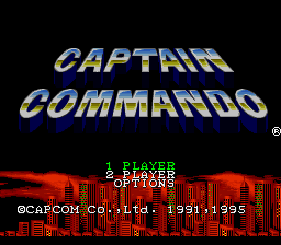 Captain Commando (Japan) Title Screen